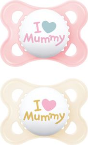 MAM Schnuller 2er Pack Original - Silikon 0-6 M - I Love OneSize