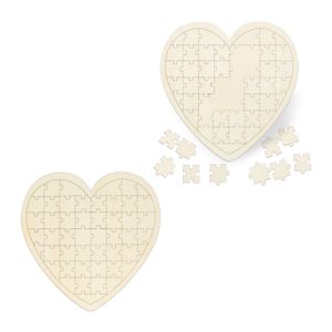 relaxdays 2 x drevené srdcové puzzle svadobné