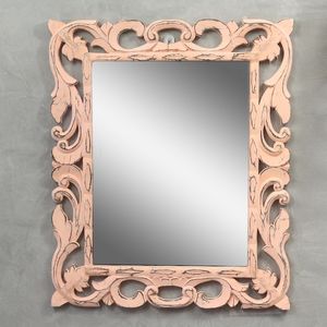Barock Wandspiegel Spiegel Schminkspiegel Landhaus Holzrahmen Vintage Shabby Chic Orange 50 x 60cm
