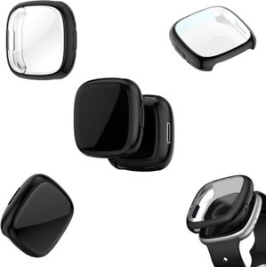 Für Fitbit Versa 4 Shockproof TPU Case Schutz Silikon Hülle Cover Tasche Schwarz