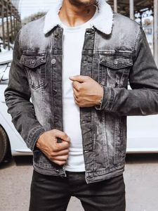 Dstreet Herren-Denim isoliert Trucker Jacke mit Leder Kragen Fehlschlagen schwarz xl