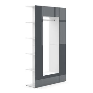Vicco Garderobe Mats, 36.6 x 191 cm, Anthrazit Hochglanz/Weiß