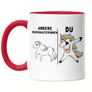 Andere Buchhalterinnen Du Tasse Rot  Pferd Einhorn Humor Lustig Unicorn Geschenk Apotheke