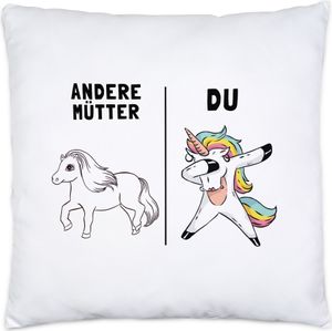 Andere Mütter Du Kissen inkl. Füllung beste Mutter Mama der Welt Einhorn Geburtstag Muttertag von Nichte & Neffe 40x40cm