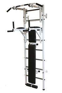 Sprossenwand Klimmzugstange Pull Up Bar Dip Station Hantelbank