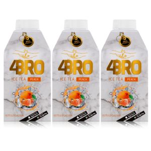 4BRO Ice Tea Eistee Peach Pfirsich 500ml - Erfrischungsgetränk (3er Pack)