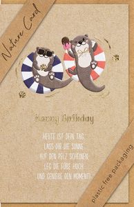 Geburtstag - Nature Card HANDMADE Karte mit Umschlag Otter