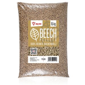 BBQ-Toro Pellet bukowy wykonany w 100% z drewna bukowego, 15 kg, pellet do grilla, pellet do wędzenia, drewno do pieca, buk