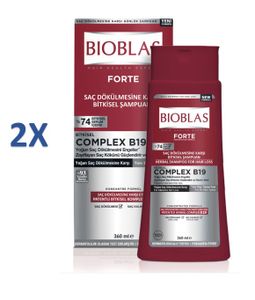 2x BIOBLAS Forte pflanzliches Shampoo gegen starken & intensiven Haarausfall 2x360ml