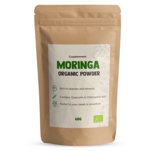 Cupplement – ​​Moringa-Oleifera-Pulver 60 Gramm – Biologisch – e Kugel – Keine Moringa-Kapseln oder Tee – Superfoods