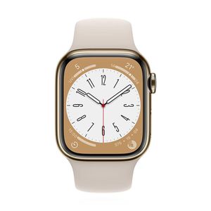 Apple Watch Series 8 Edelstahl Cellular 45mm Gold (Sportarmband polarstern) *NEW*