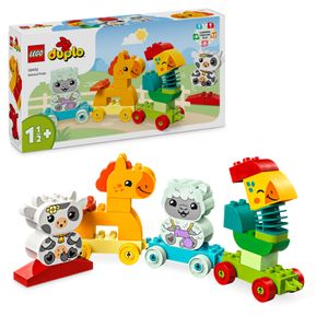 LEGO DUPLO Tierzug, Zug-Spielzeug mit Rädern, kreative Tierfiguren zum Bauen und Umbauen, Lernspielzeug für Kleinkinder, Geburtstagsgeschenk für Tiere liebenden Mädchen und Jungen ab 1 1/2 Jahren 10412