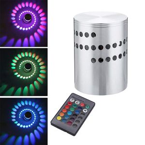 3W LED Wandleuchte Aluminium Deckenleuchte Spirale Strahler für Schlafzimmer Wohnzimmer Flur Party Bar, RGB