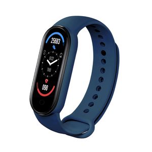 M6 Smart Armband Uhr Fitness Tracker Herzfrequenz Blutdruckmessgerät für Sport Blau