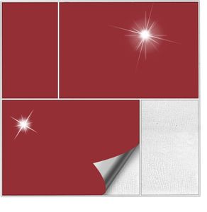 Kiwistar Fliesenaufkleber Dunkelrot Glänzend - 15 x 15 cm - 50 Stück - Klebefliesen Fliesenmuster Stickerfliesen Wandfliesen überkleben