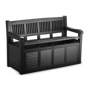 Bestlivings Truhenbank 130x60x H85 cm ( schwarz ) mit integrierter Kissenbox, Sitztruhe für Garten inkl. Aufbewahrung, UV- und Wetterbeständig Bestlivings Truhenbank 130x60x H85 cm ( schwarz ) mit integrierter Kissenbox, Sitztruhe für Garten inkl. Aufbewahrung, UV- und Wetterbeständig