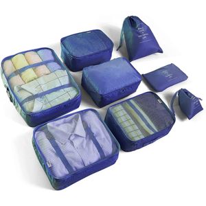 Organizer set, Packing Cubes Kleidertaschen Schuhbeutel Reiseorganizer Packwürfel Kosmetik Travel Organizer Packtaschen  (8 teilig)