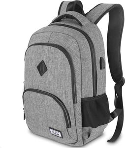 Laptop Rucksack, Herren Business Rucksack für 15.6 Zoll Laptop Schulrucksack mit USB-Ladeanschluss für Arbeit Wandern Reisen Camping, für Herren, Oxford, 20-35L - Grau