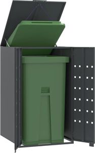 vidaXL Mülltonnenbox für 1 Tonne Anthrazit 69x79x117 cm Stahl