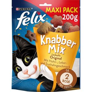 FELIX KnabberMix Original, Knuspriger Katzensnack mit 3 Geschmacksrichtungen (1er Pack (1 x 200g))
