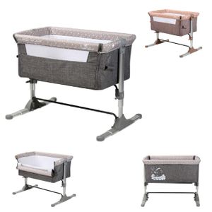 Lorelli houpací postel Sleep n Care od narození, matrace, výškově nastavitelná, otevírání v šedé barvě