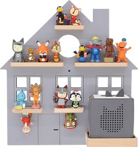 BOARTI Holzregal hängend | platzsparendes Regal | Maße: H. 44 x B. 42 x T. 19 cm | Elegantes Regal hängend | Aufbewahrungsregal | passend für passend für Tonie-Regal - Haus