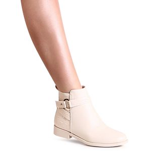 topschuhe24 2600 Damen Stiefeletten Ankle Boots, Farbe:Beige, Größe:40 EU