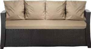 Vankúše na záhradnú pohovku s polirattan 170x50x7/4*56x50cm | Ratanový vankúš na záhradnú pohovku Béžová | záhradné vankúše na 3-4 miestnej lavici
