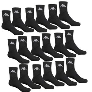 9 Paar Socken Kappa Farbe Schwarz Größe 39 - 42 Tennissocken Strümpfe Arbeitssocken Herrensocken Socke