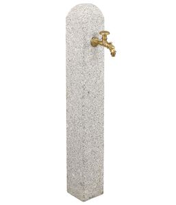 Dehner Wasserzapfsäule, 15 x 15 x 112 cm, Granit, hellgrau/gold