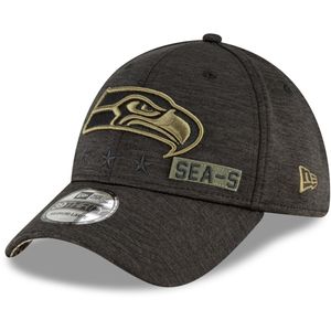 New Era NFL SEATTLE SEAHAWKS Salute to Service 2020 Sideline 39THIRTY Stretch Fit Game Cap, Größe :M/L