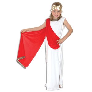 Bristol Novelty detský kostým bohyne BN1373 (M) (biela/červená/zlatá)