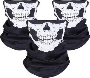 3 kusy motocyklovej masky, maska na búrku, maska kostry lebky pre motocykel Bike Ski Halloween, biela