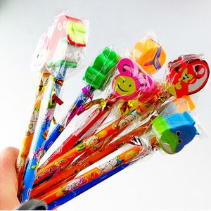 Cartoon-Bleistift für Kinder mit Tierradiergummi, bunter süßer Bleistift, lustiger Holzbleistift, verwendet für Büro, Schule, Klassenzimmer, Familiengeschenk