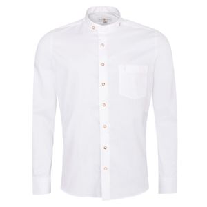 Trachtenhemd Elias Slim Fit in Weiß von Almsach | Ohne Biesen, Größe:XL, Farbe:Weiß