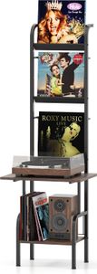 COSTWAY 5-stöckiger Plattenspielerständer mit Vinyl-Ausstellungsregal, Schallplattenständer, Schallplatten Regal Vinyl-Schallplatten Regal