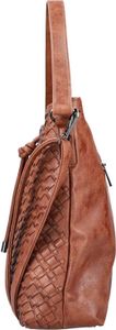 Rieker Damen Schultertasche Umhängetasche Handtasche geknoteter Kordel H1514, Farbe:Braun