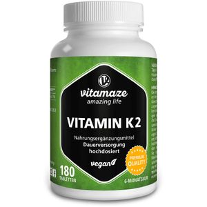 Vitamin K2 200 ug vysoká dávka vegan, 180 St TAB