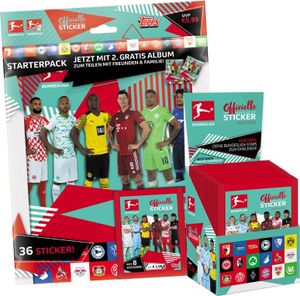 Topps Bundesliga Sammelsticker 2021/22 - 1 Display (50 Tüten) + Starterpack