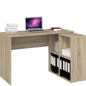 CDF Schreibtisch Plus Malax 2x2 | Farbe: Eiche Sonoma | Eckschreibtisch + Bücherregal | Ideal für Büro, Arbeitszimmer, Kinder- und Jugendzimmer