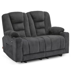 M MCombo Elektrisch 2er Sitzer Sofa mit Schlaffunktion, 2er Relaxsofa mit Taste 150° Verstellbar, Kinosessel mit Liegefunktion, USB & Getränkehalter