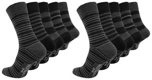 Paolo Renzo Business-Socken gemustert 10 Paar - Casual Socken - Größe 39/42 - Grautöne