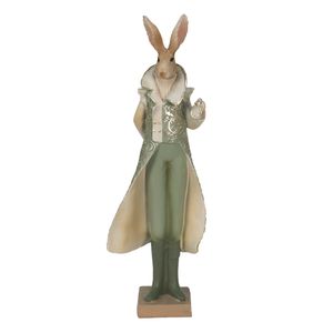 Clayre & Eef Figur Kaninchen 11x8x33 cm Grün Polyresin