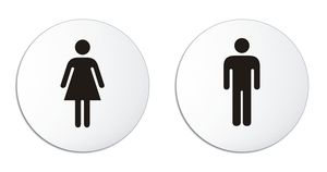 WC Schilder Toilettenschilder 2er Set Damen-Herren Ø 100 mm Alu UV-beständig kratzfest