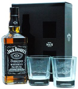 Jack Daniel´s 40% 0,7l (darčekové balenie s 2 pohármi)