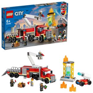 LEGO 60282 City Mobile Feuerwehreinsatzzentrale mit Spielzeug-Feuerwehrauto, Feuerwehr-Station Feuerwache Geschenk für Kinder ab 6 Jahren, Geschenkset