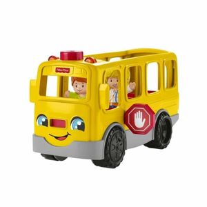Fisher-Price HJN36 - Little People Schulbus – mehrsprachige Version, Spielzeug zum Anschieben mit Musik für Kleinkinder