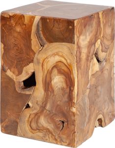 Massiver Beistelltisch SQUARE 30cm Teakholz Würfel Sitzhocker Wohnzimmertisch Nachttisch Couchtisch Holzhocker