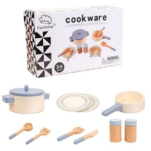 11pcs Holzspielzeug für die Küche für Kinder, Spielküche Kinderküche, Küchenzubehör für Kinder, Küchenspielzeug, Lernspielzeug, Geschenk für Kinder