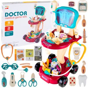MalPlay Arztwagen Kleiner Doktor Arzt, Rollenspiele Spielzeug Set Wagen, 29 STK, Rollenspiele Krankenhaus-Spielset